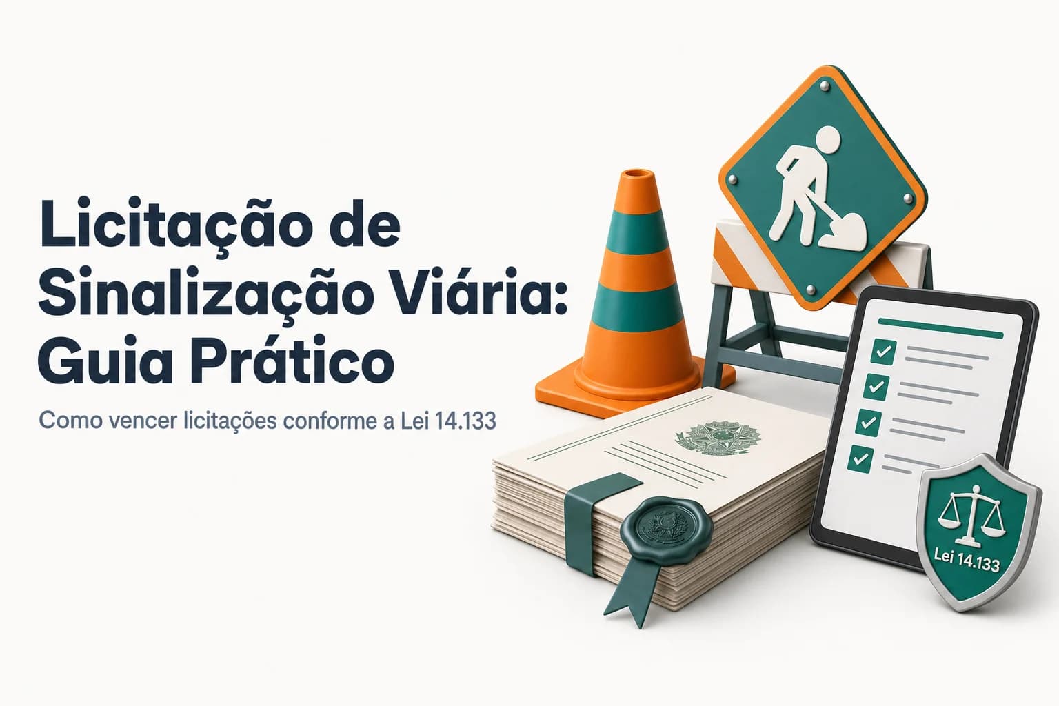 Sinalização de desvio em obra temporária com cones e placas laranjas