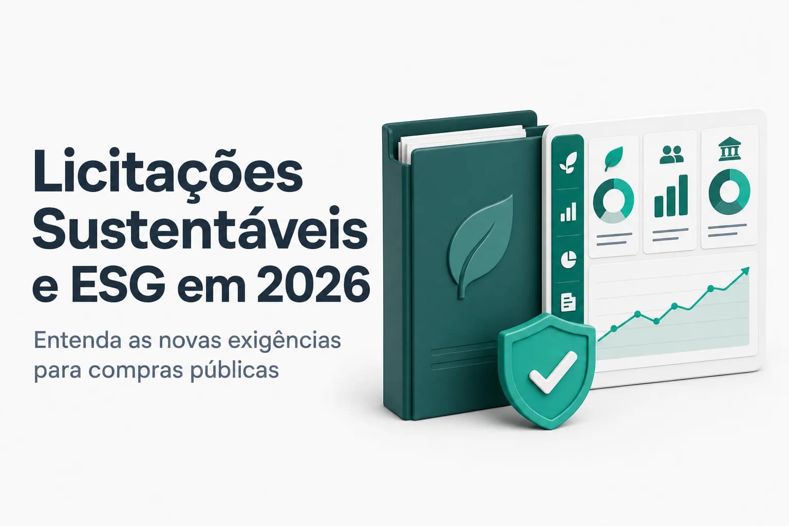 Infográfico com os quatro eixos da Estratégia Nacional de Contratações Públicas: econômico, social, ambiental e gestão.