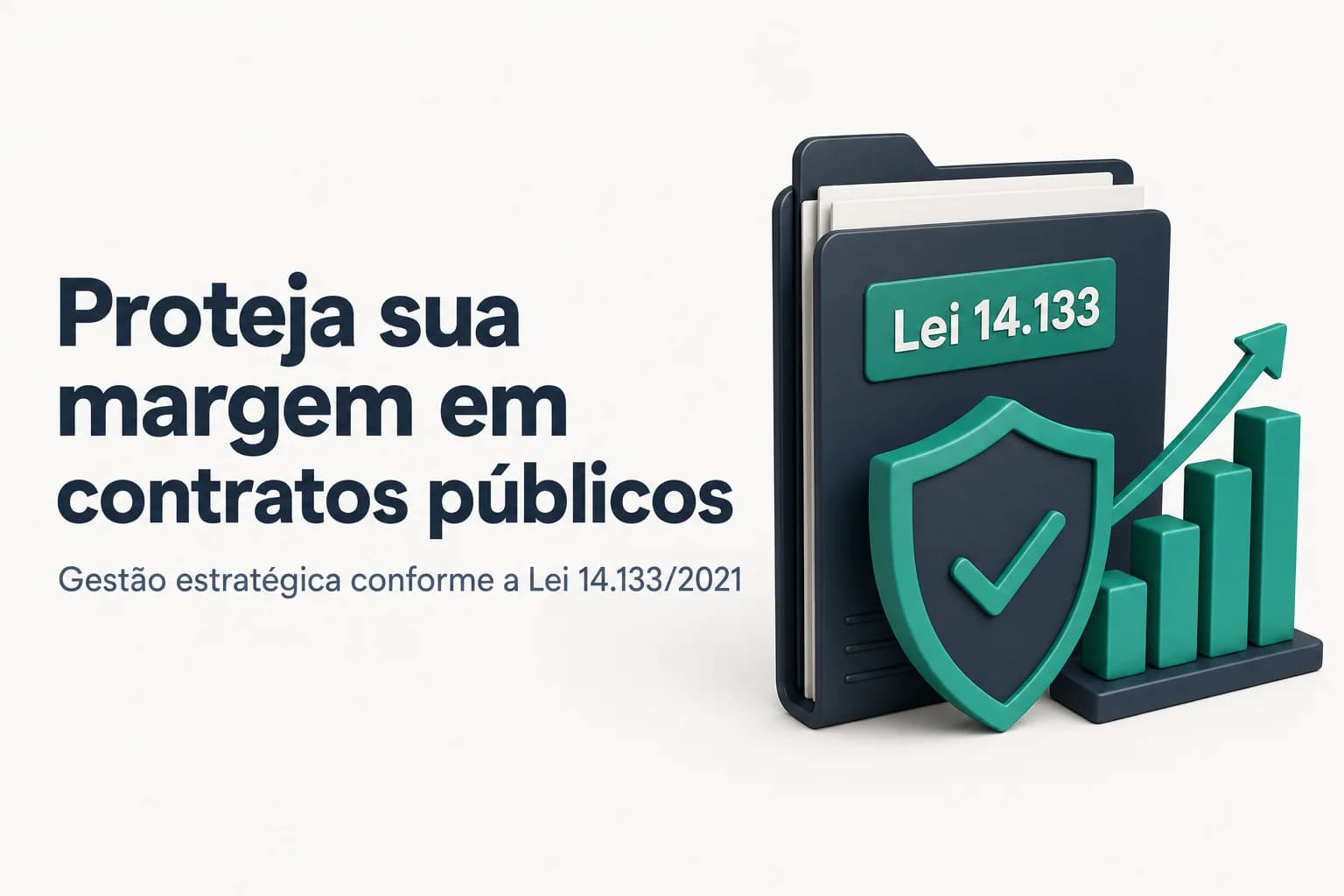 Gráfico de margem de contribuição com barras de custos diretos, indiretos e lucro em contrato público
