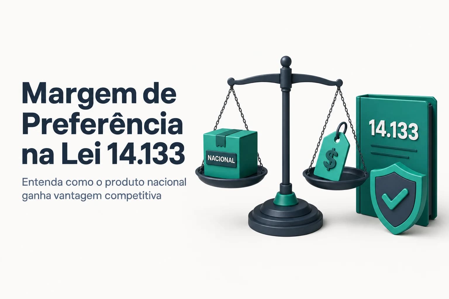 Gráfico ilustrando margem de preferência entre produto nacional e importado em licitação pública