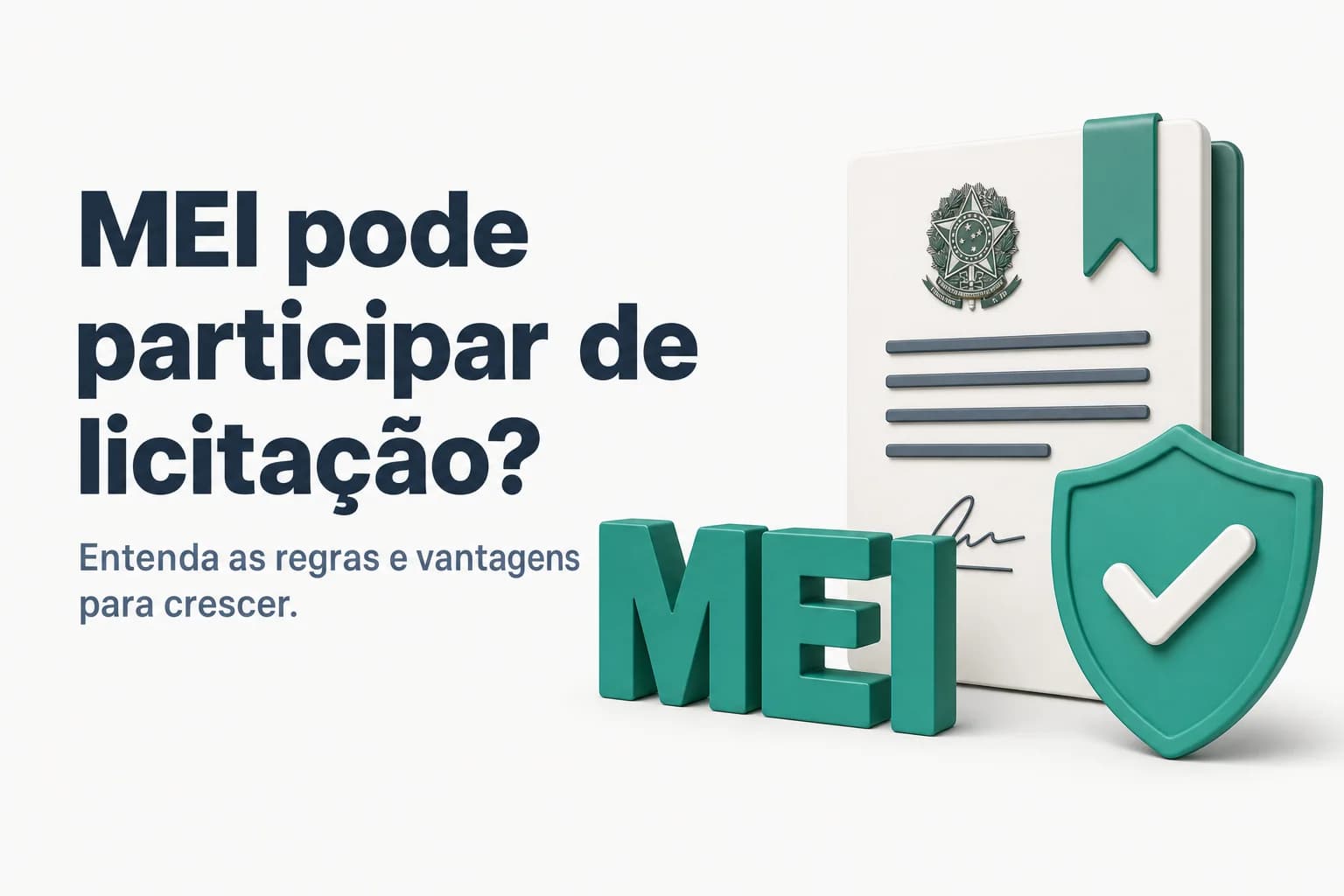 Ilustração de um Microempreendedor Individual participando de licitação pública