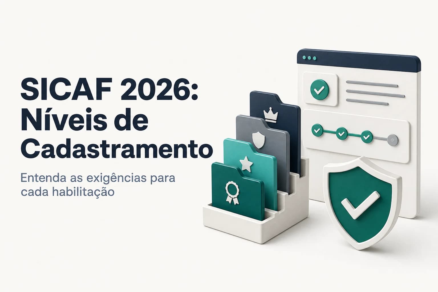 Interface do SICAF no portal compras.gov.br mostrando níveis de cadastramento