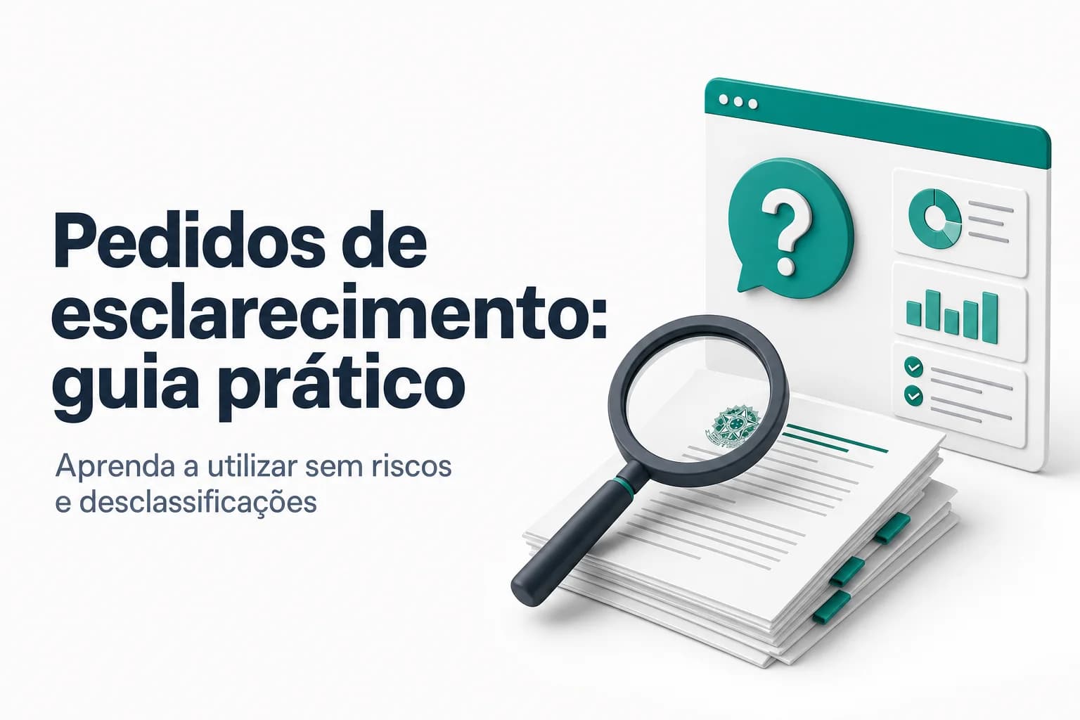 Ilustração conceitual de pedido de esclarecimento em pregão eletrônico.