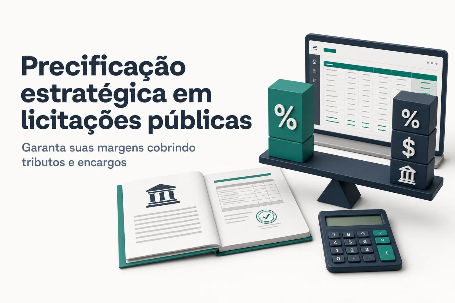 Planilha de precificação para licitações públicas com cálculo de BDI e retenções tributárias
