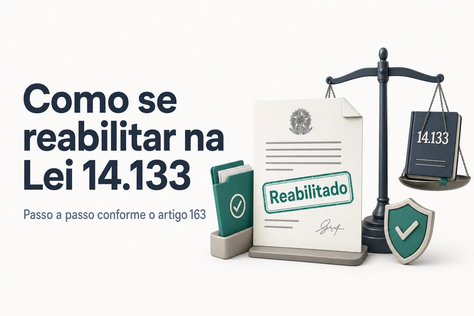 Documento de reabilitação com carimbo de aprovado sobre a Lei 14.133/2021