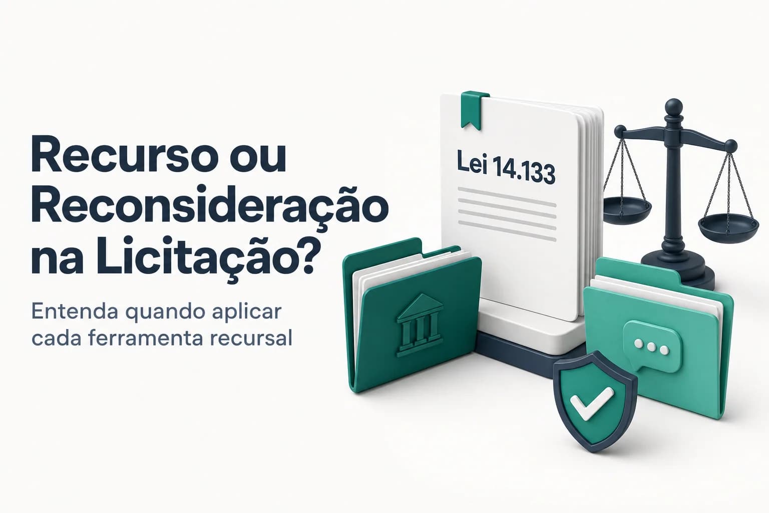 Capa do artigo sobre recurso hierárquico e pedido de reconsideração na Lei 14.133/2021.