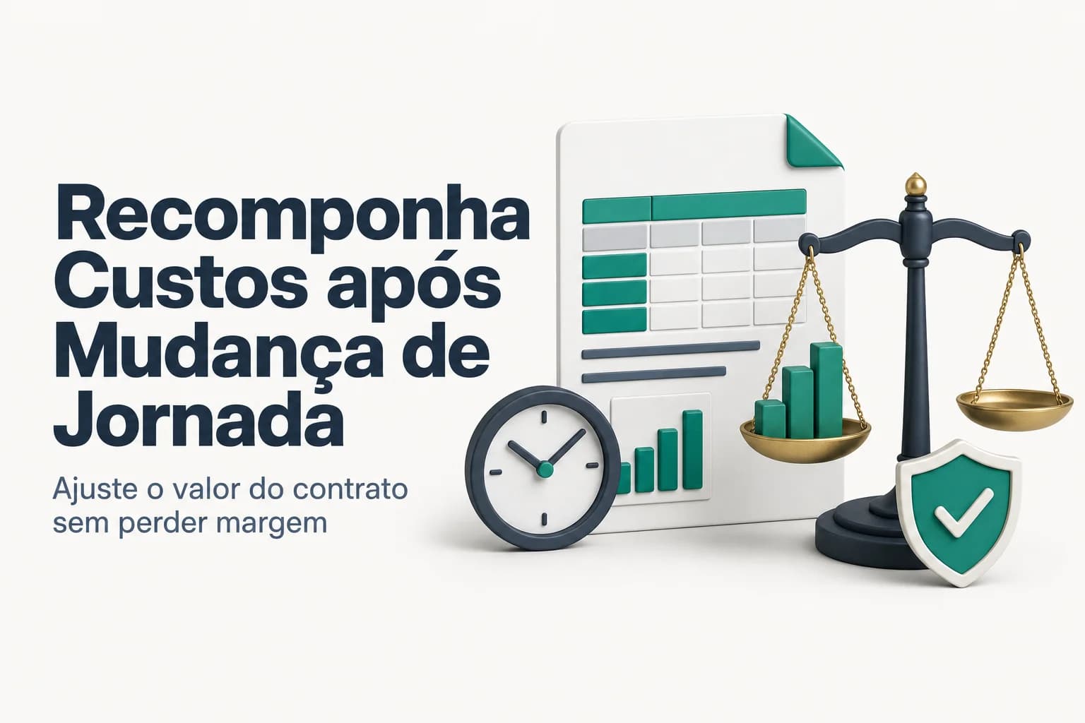 Planilha de custos com destaque para cálculo de jornada e repactuação