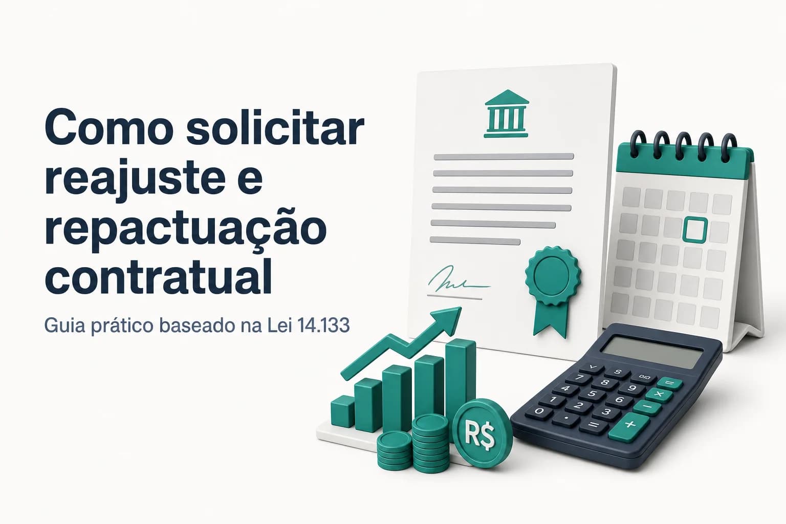 Documentos e planilhas sobre reajuste e repactuação de contratos administrativos