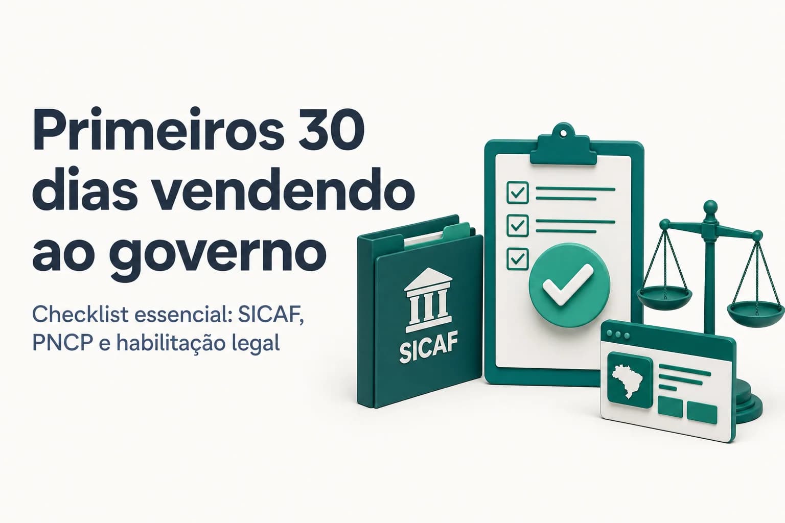 Roteiro dos primeiros 30 dias vendendo para o governo: cronograma passo a passo com checkpoints semanais