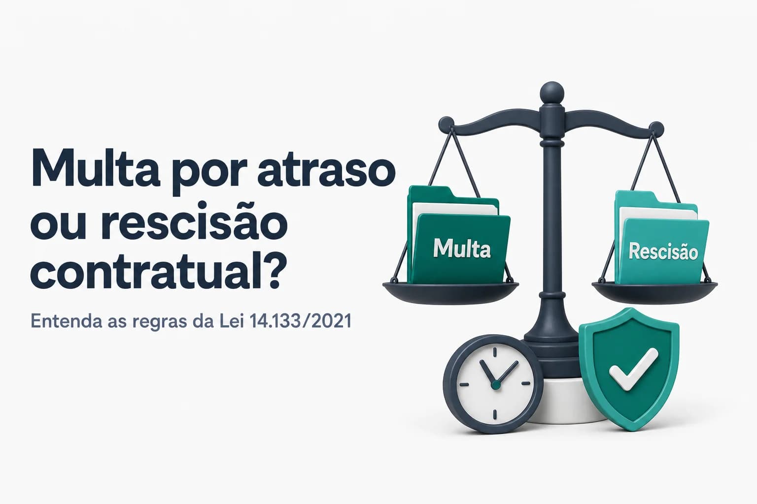 Gráfico comparativo entre multa por atraso e rescisão contratual em contratos da administração pública.