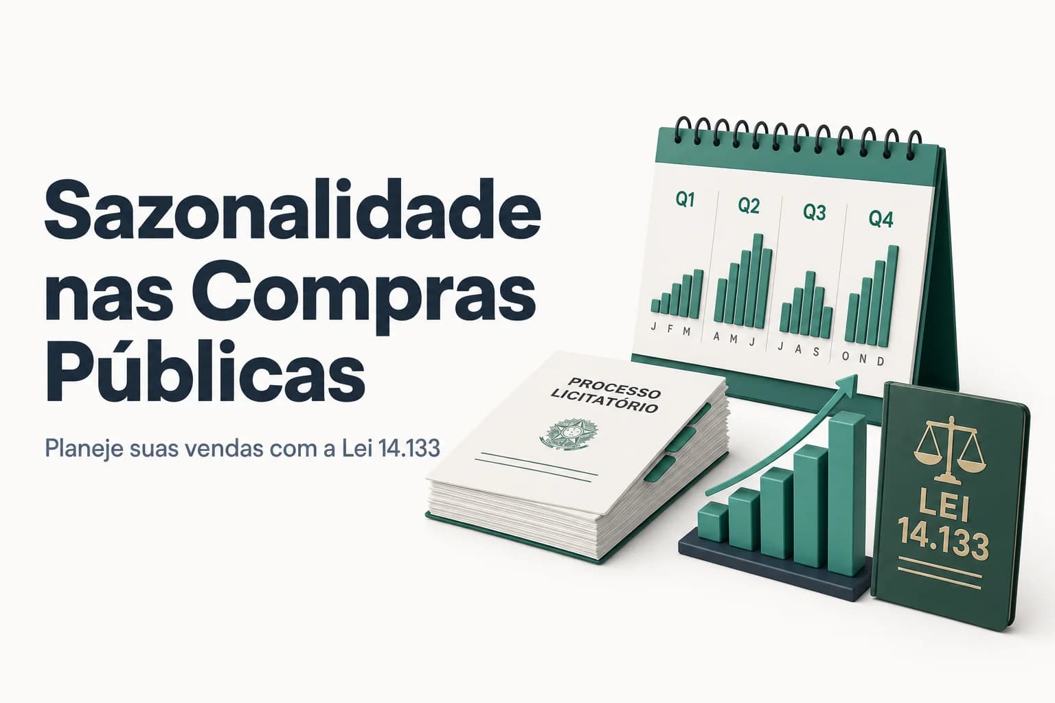 Gráfico de calendário com picos de licitações públicas ao longo do ano